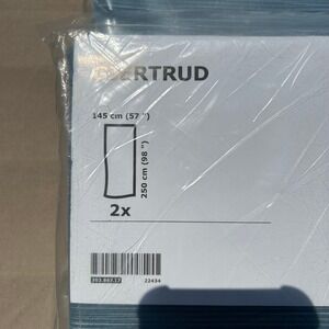 IKEA GJERTRUD Sheer‎ Curtains 2 Panels Blue 57x98 Rod Pocket Window Treatment